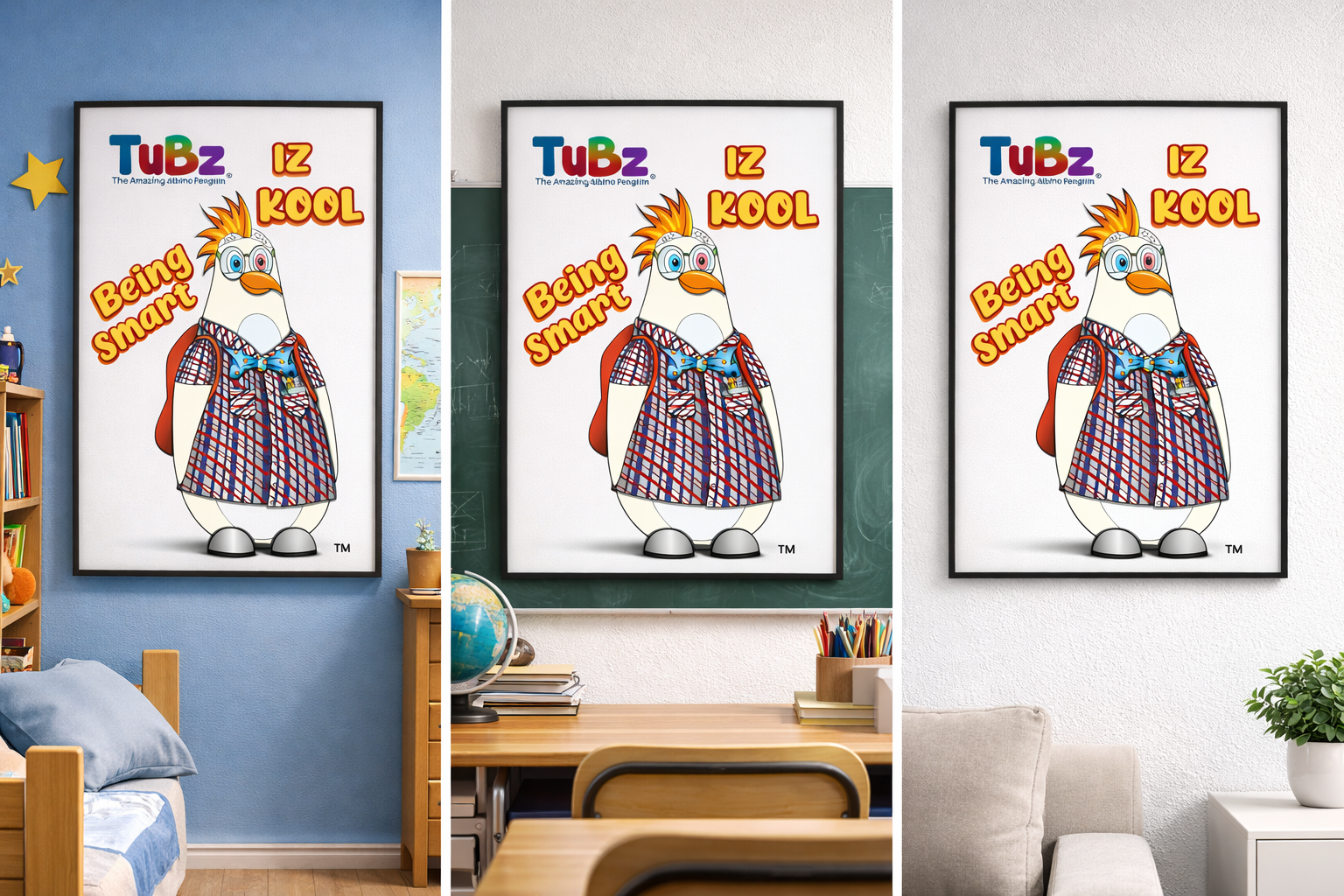 TuBZ™ "Being Smart Iz Kool" Kids Poster - Educational Classroom Wall Art